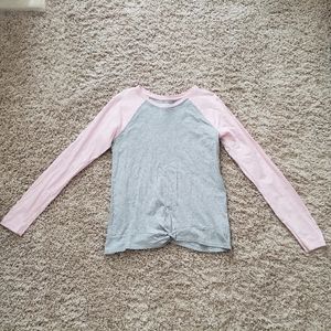 Pink and Gray Lands End Long Sleeved Shirt Extra Large XL